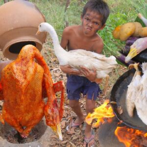 Wilderness cooking - Coocking Goose In jugle -eating delicious #000165