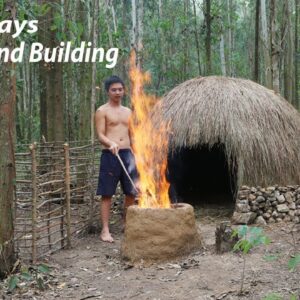 20 Days Survival And Build In The Rain Forest - Full Video