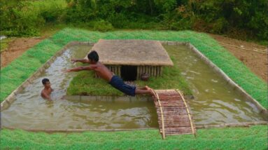 Unbelievable! Build Swimming Pool Around Secret Underground House