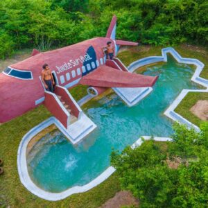 We Built The Most Beautiful Private Jet House Villa Around Swimming Pool, JungleSurvivalAirline