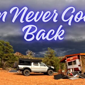 Off-grid homestead cabin in the Arizona backcountry with ATV and solar setup