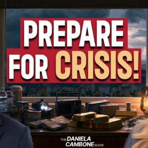 Financial preparedness guide showing gold coins, silver bars, and emergency cash for crisis resilience and prepper planning