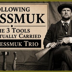 Nessmuk lightweight camping kit showing a knife, hatchet, and small axe for bushcraft and wilderness travel