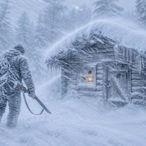 Surviving a bone-chilling snowstorm in a remote field cabin during a blizzard in the frozen wilderness