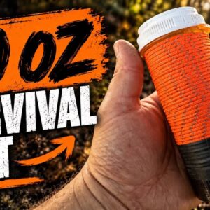 10oz minimalist survival kit with fire, water, navigation, signaling, repair, and first aid components