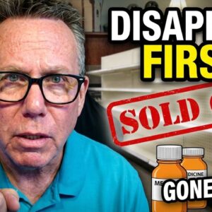 Prepper pantry stocked with emergency disaster supplies before panic buying