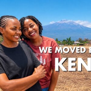 Family building an off-grid home on land at the foothills of Mount Kilimanjaro in Kenya