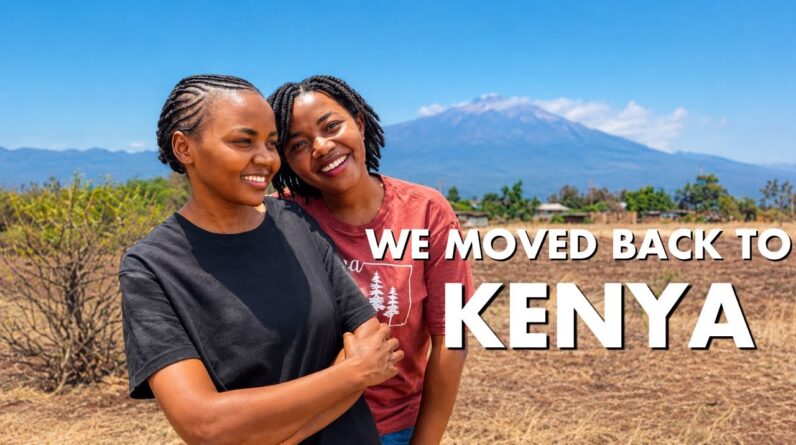 Family building an off-grid home on land at the foothills of Mount Kilimanjaro in Kenya